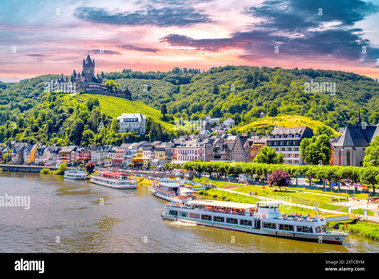 Città vecchia di Cochem, Germania Foto Stock