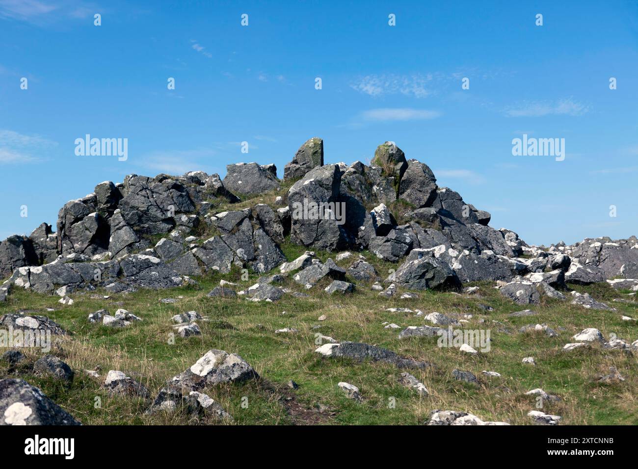 Vista ravvicinata in avvicinamento alla cima di Cox Tor, Dartmoor, Devon Foto Stock