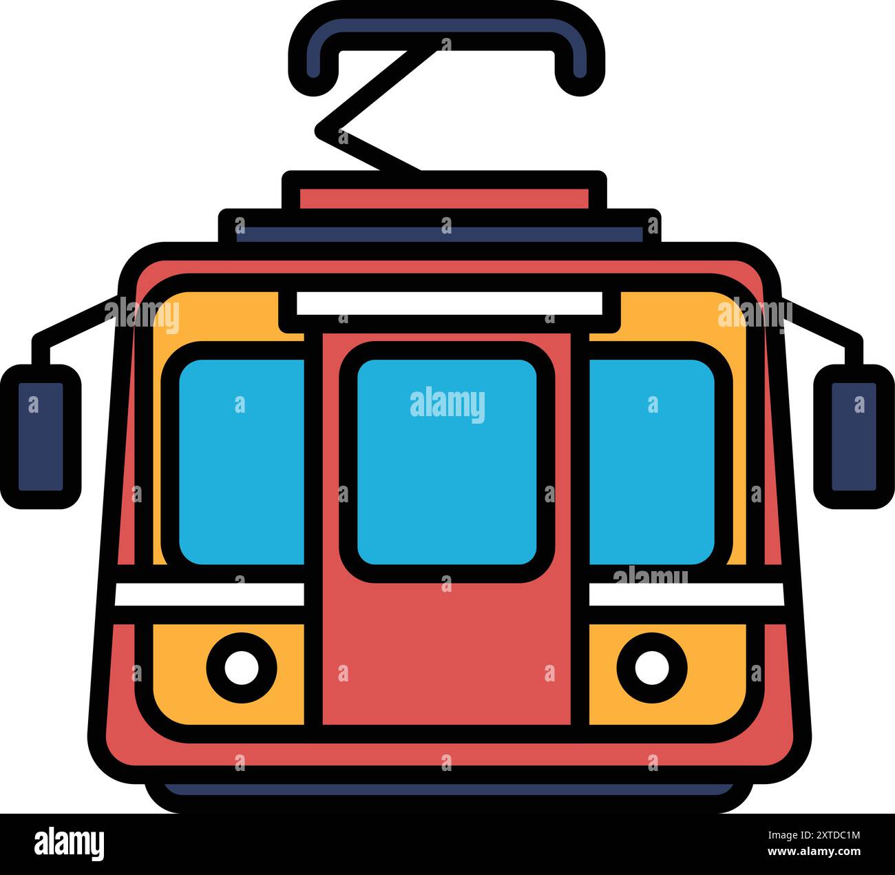 Un'icona del tram in linea Illustrazione Vettoriale