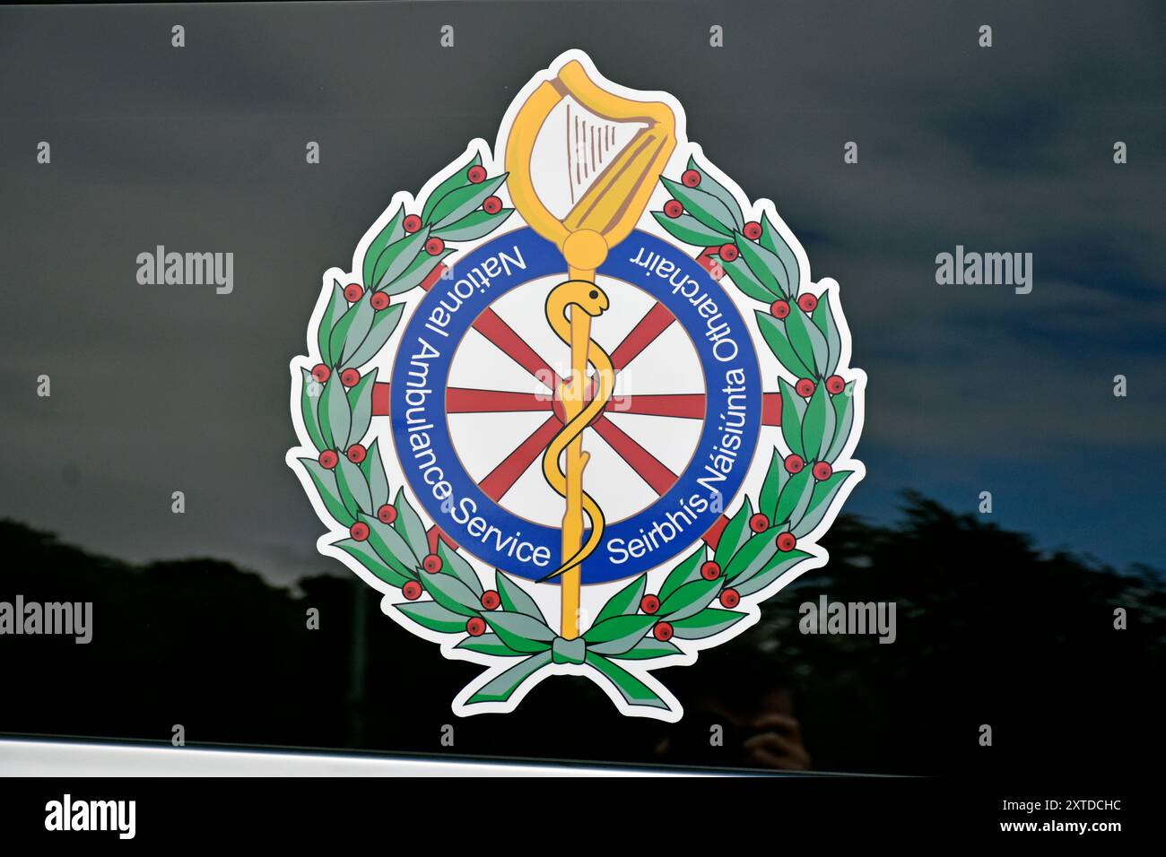 Logo del National Ambulance Service in Irlanda Foto Stock