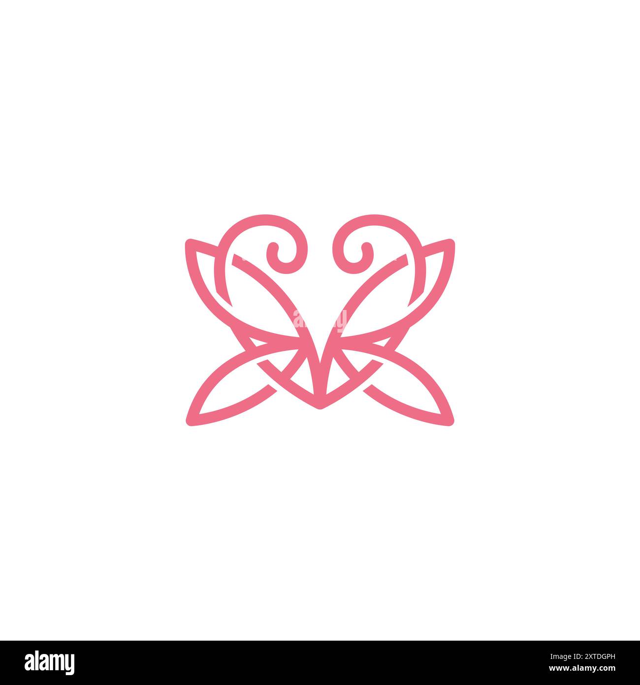 Love Butterfly Logo Vector. Icona Love Line Illustrazione Vettoriale