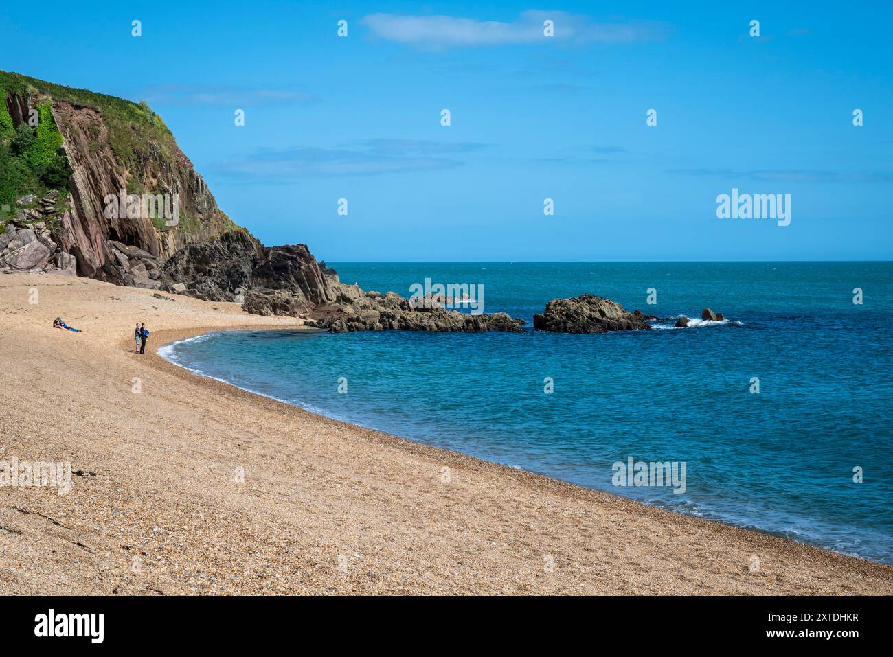 Blackpool Sands, una spiaggia di ghiaia vicino a Dartmouth, Devon, Inghilterra, Regno Unito Foto Stock