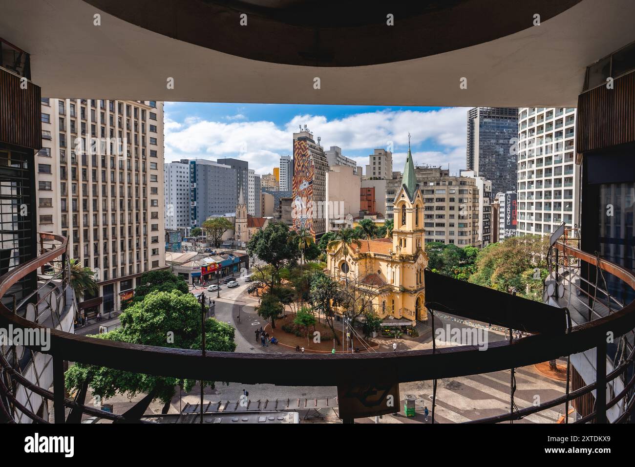 São Paolo, Brasile, 13 agosto 2024. Vista panoramica dal quartiere Republica. Preso dal centro commerciale Galleria do Rock. Foto Stock