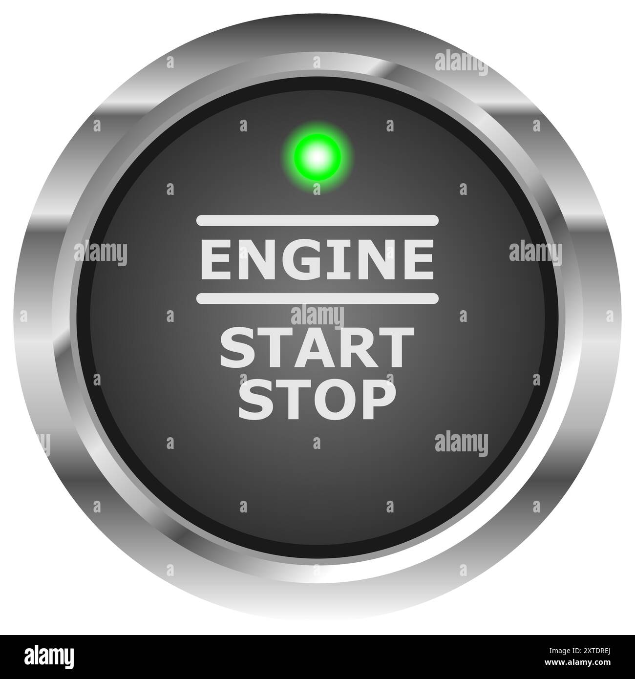 Pulsante di avviamento/arresto motore per auto moderne, pulsante di accensione per auto Illustrazione Vettoriale