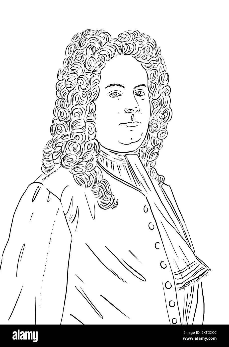 Ritratto di Haendel, famoso compositore e musicista Foto Stock