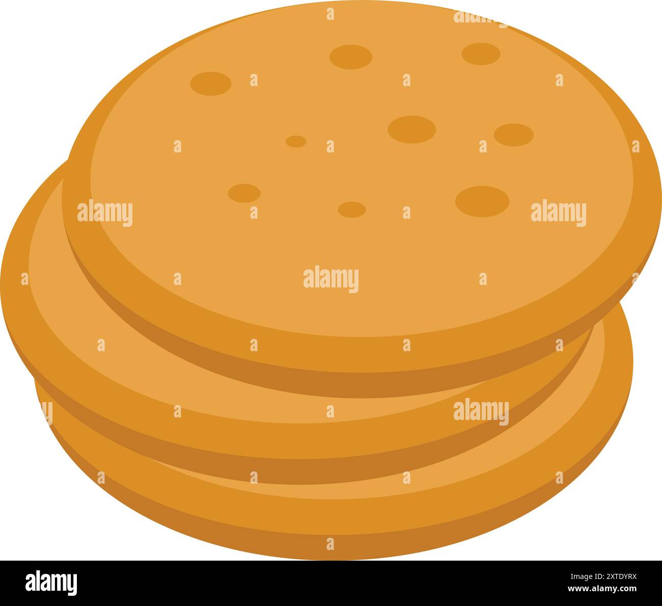 Questa immagine mostra una pila di biscotti rotondi che offrono una scelta allettante Illustrazione Vettoriale