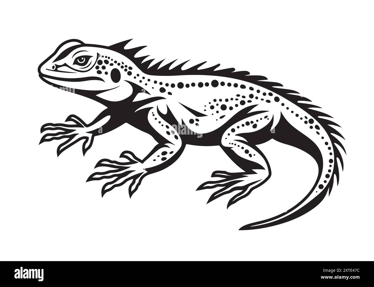 Illustrazione vintage della lucertola del monitor su sfondo bianco isolato. Animale di schizzo vettoriale dall'australiano. Retro design carattere fauna selvatica in incisioni Illustrazione Vettoriale