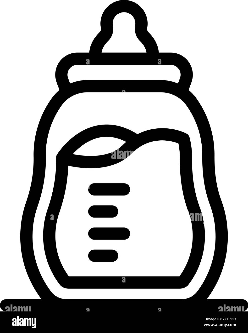 Questa semplice ma iconica immagine di un biberon evoca sensazioni di nutrimento, nutrimento e le prime fasi della vita Illustrazione Vettoriale