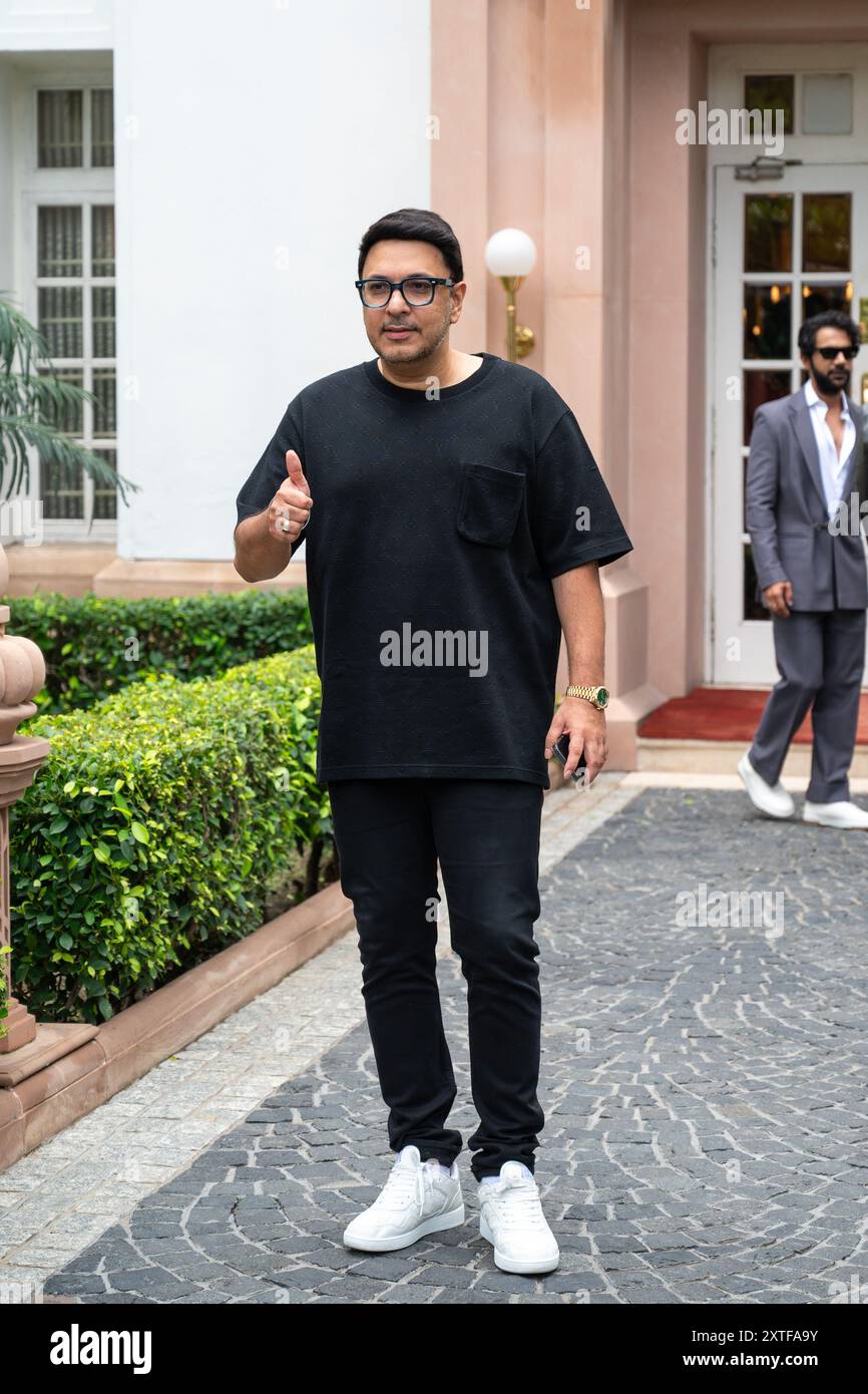Nuova Delhi, India. 14 agosto 2024. Il produttore e regista indiano Dinesh Vijan posa una foto durante la promozione del suo prossimo film "Stree 2". Credito: SOPA Images Limited/Alamy Live News Foto Stock