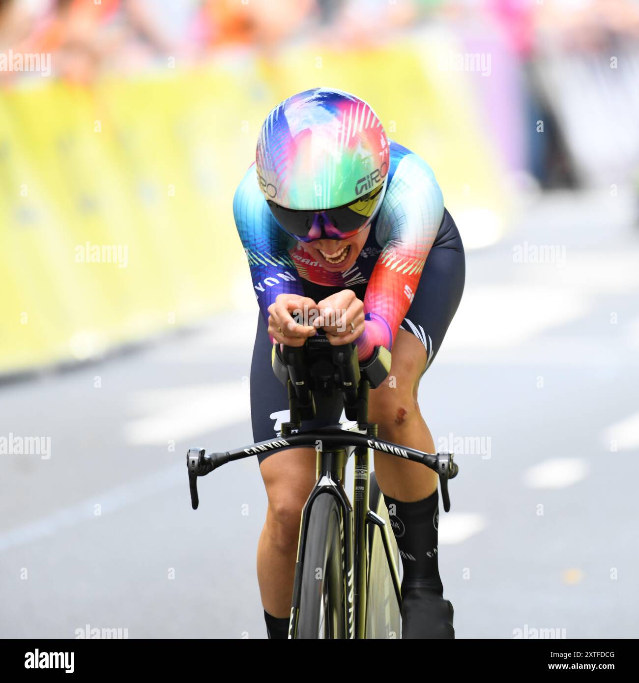 Katarzyna Niewiadoma nella cronometro individuale del Tour de France Femmes 2024 Foto Stock