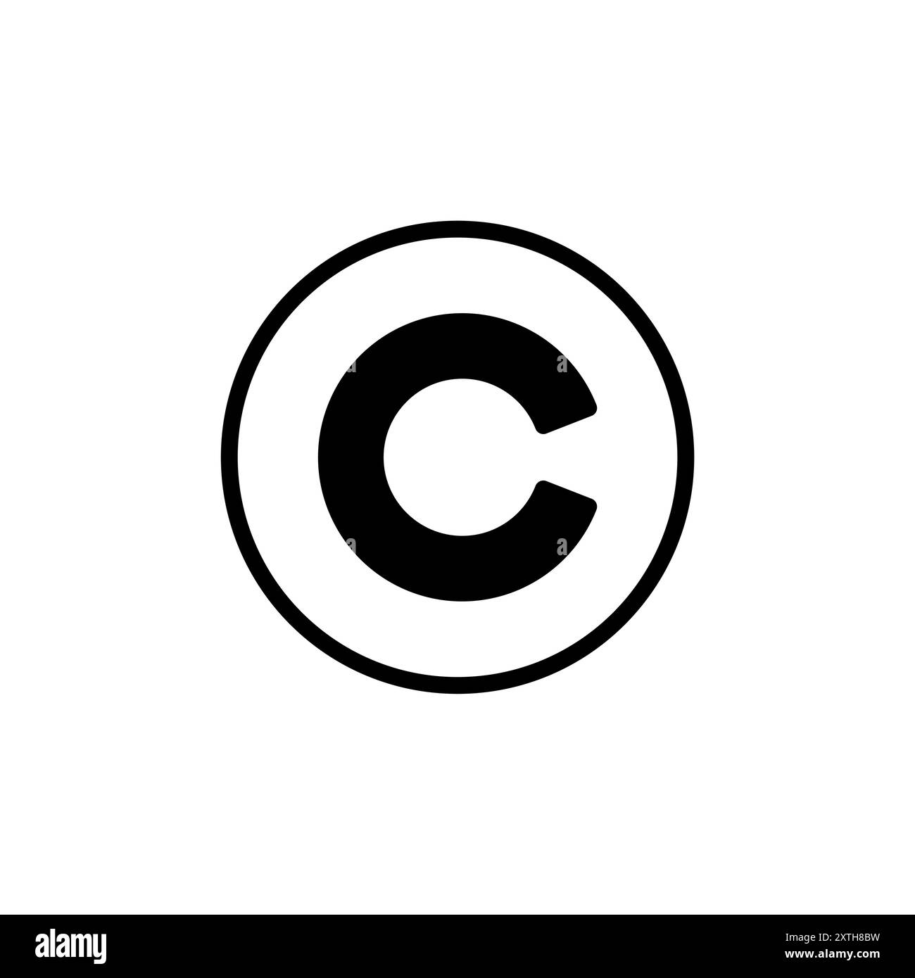 Design del logo dell'icona del copyright. simbolo e simbolo del copyright Illustrazione Vettoriale
