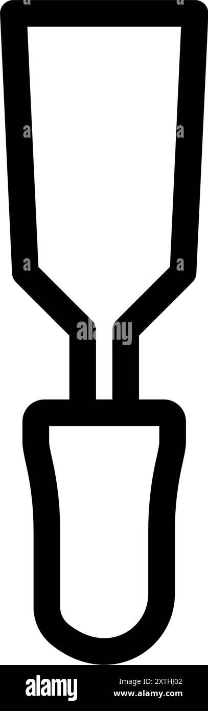 Icona dello strumento con semplice disegno lineare in bianco e nero, raschiatore, illustrazione vettoriale Illustrazione Vettoriale