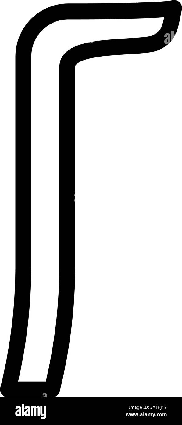 Icona dello strumento con semplice disegno lineare in bianco e nero, palanchino, illustrazione vettoriale Illustrazione Vettoriale