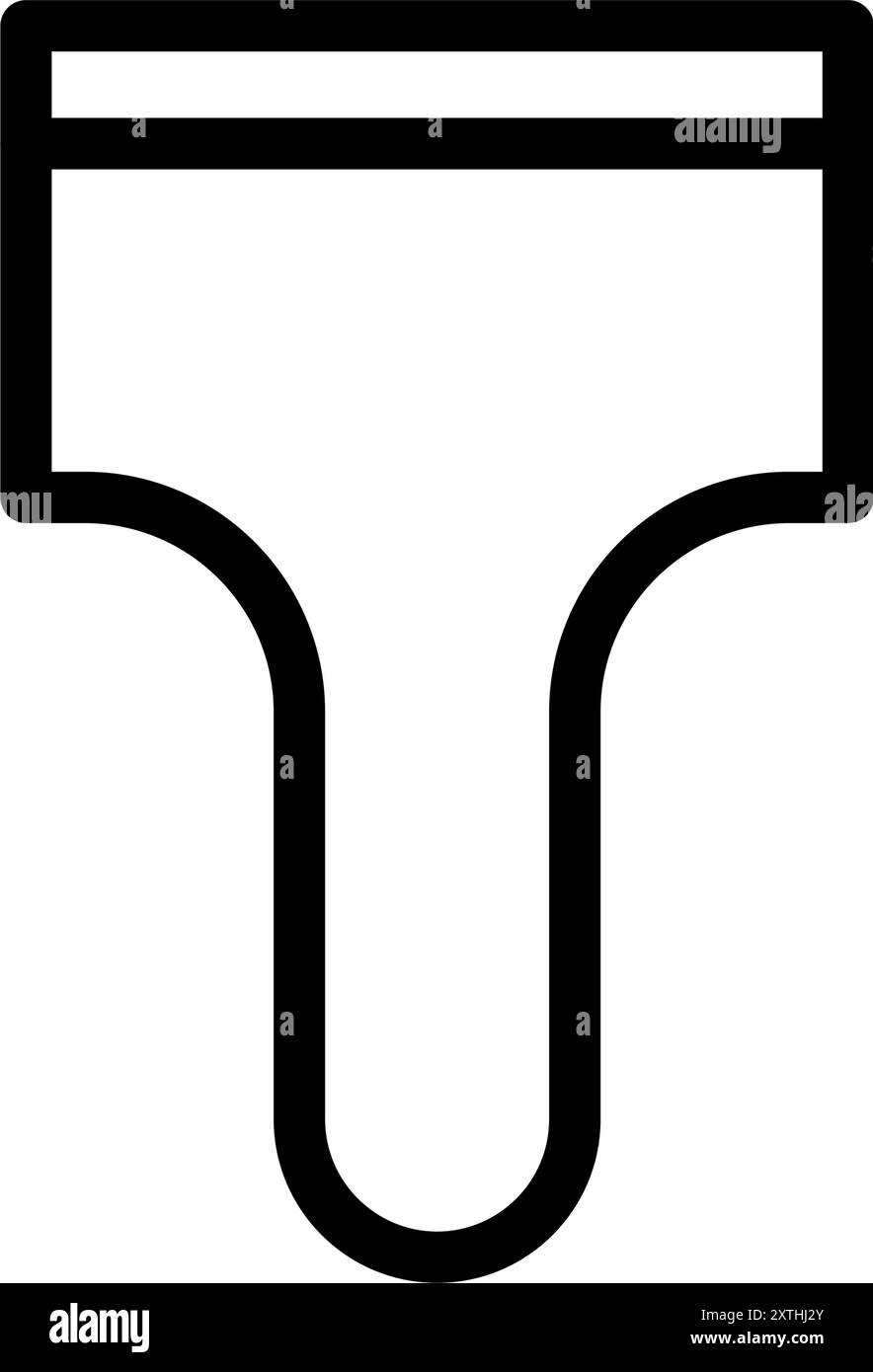 Icona dello strumento con semplice disegno lineare in bianco e nero, pennello, illustrazione vettoriale Illustrazione Vettoriale