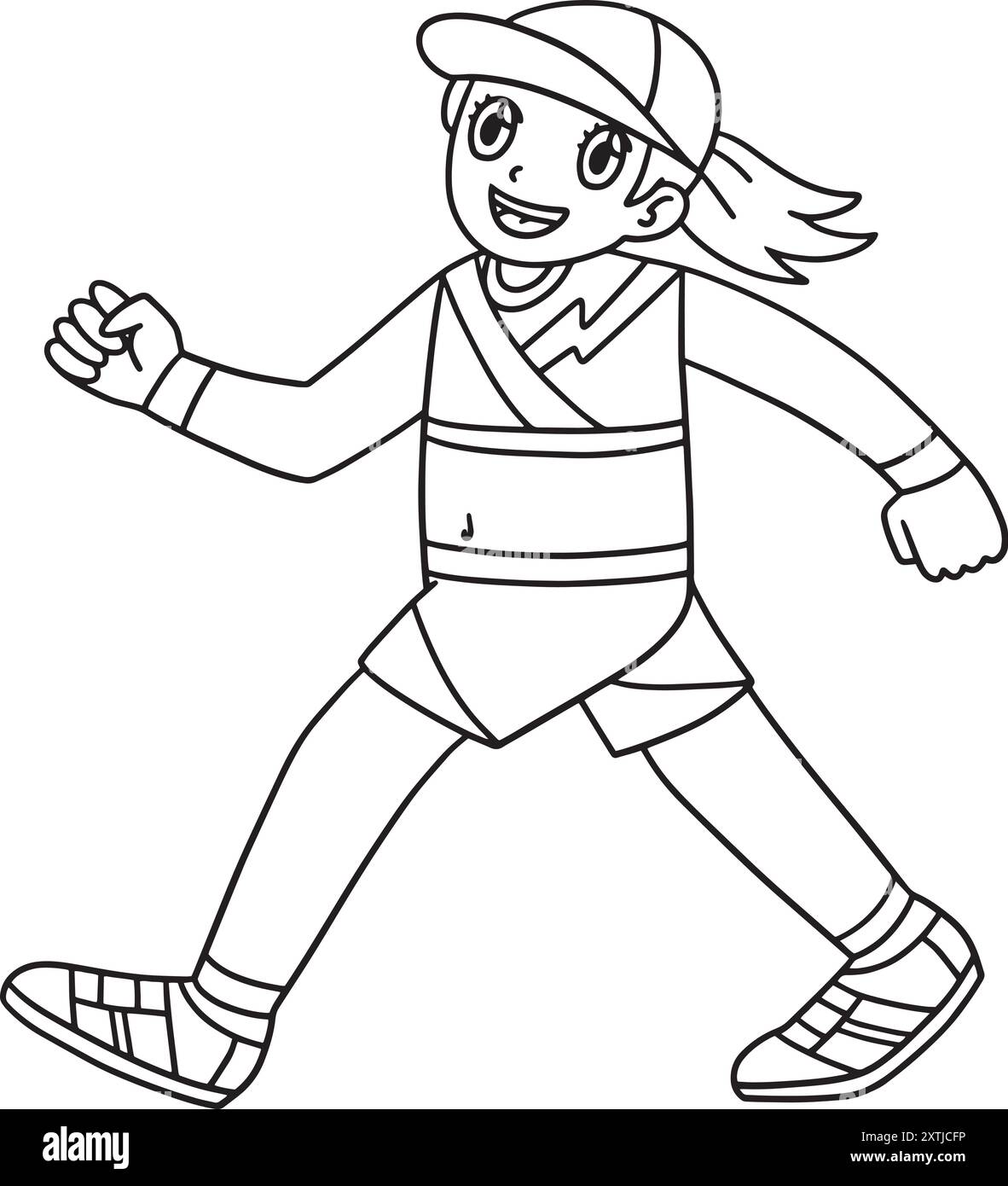 Gara di atletica leggera e campestre isolata Illustrazione Vettoriale