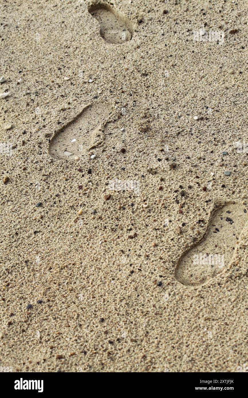 Sabbia sullo sfondo naturale con impronte Foto Stock