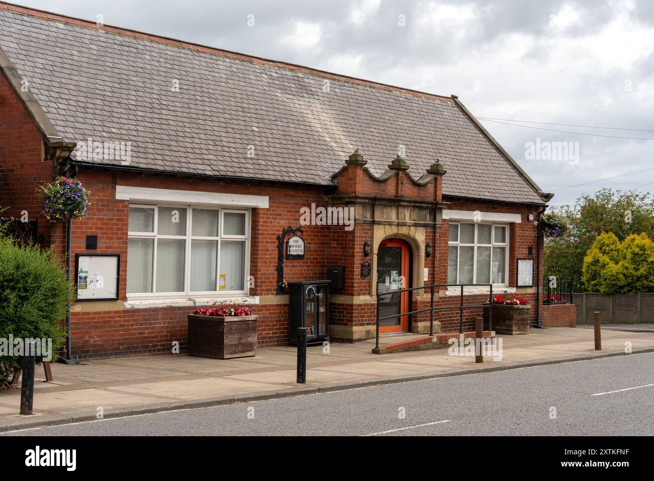 Langley Park, Contea di Durham, Regno Unito. The Miners' Institute - sala della comunità in Quebec Street, in città Foto Stock