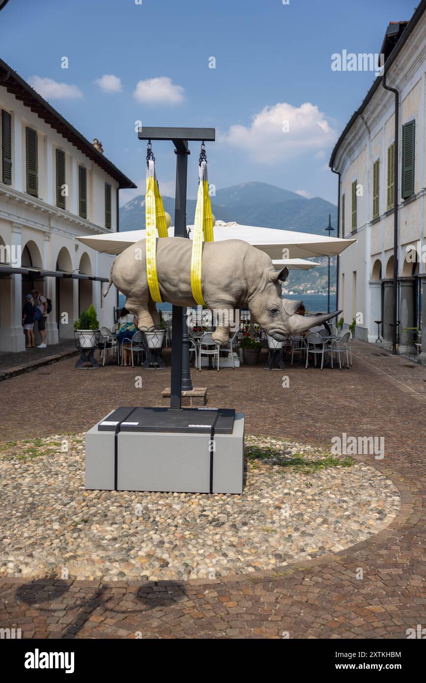 Scena di strada a Iseo, Lombardia Foto Stock