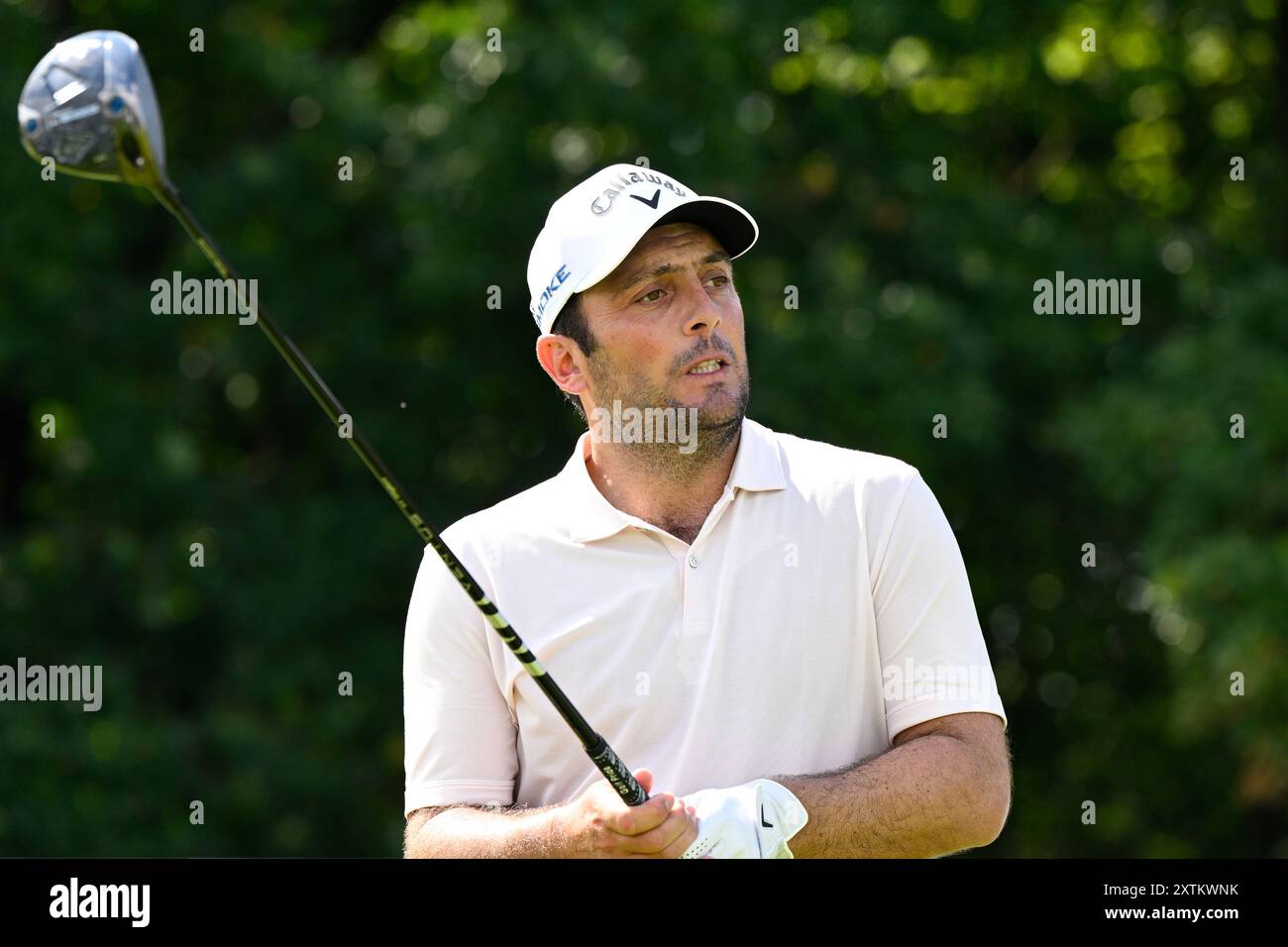 Nebrenice, Repubblica Ceca. 15 agosto 2024. Francesco Molinari dall'Italia partecipa al torneo di golf Czech Masters del DP World Tour European Series, a Nebrenice, regione Boemia centrale, Repubblica Ceca, il 15 agosto, 2024. crediti: Michal Kamaryt/CTK Photo/Alamy Live News Foto Stock