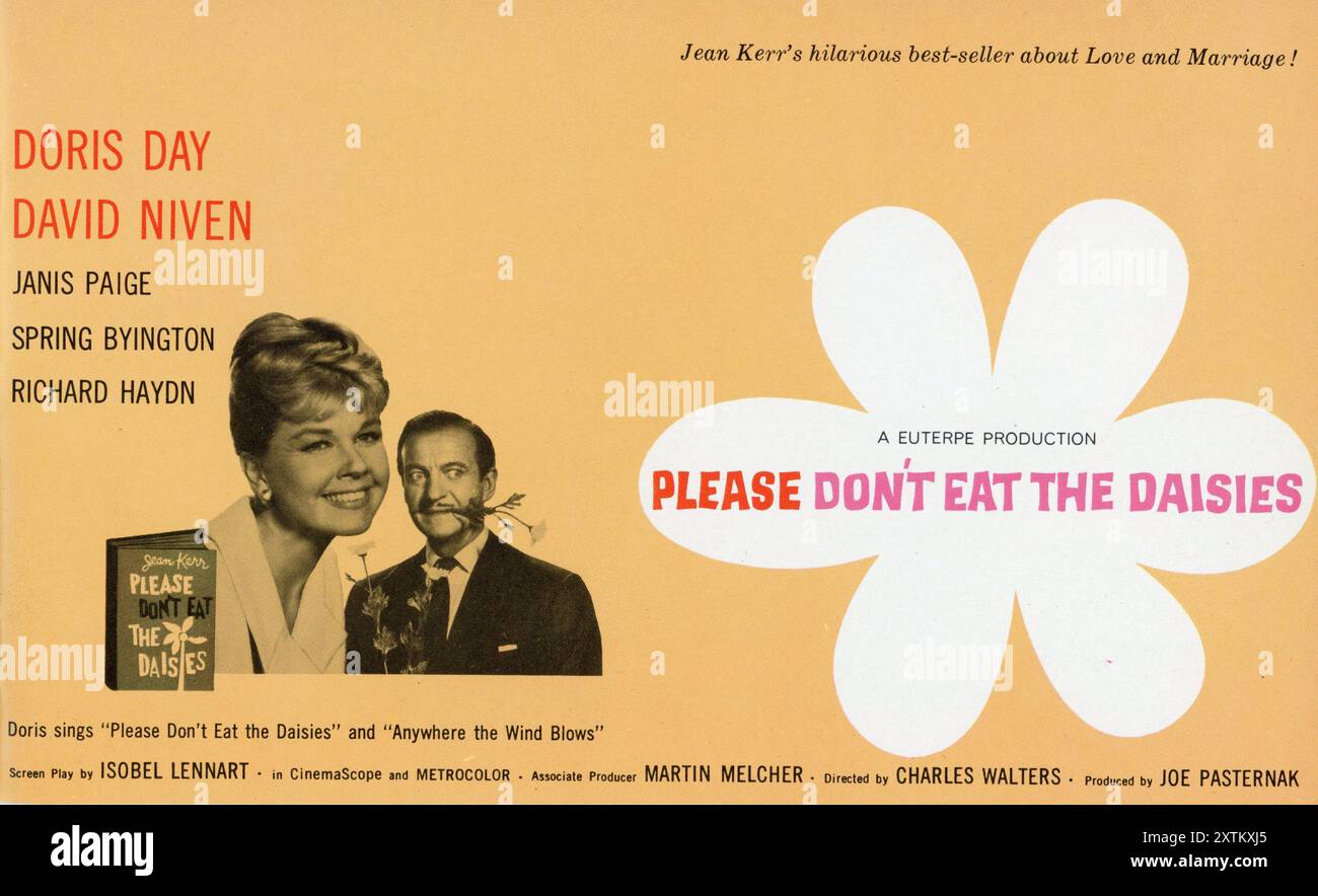 DORIS DAY e DAVID NIVEN in PLEASE DON'T EAT THE DAISIES 1960 regista CHARLES WALTERS libro Jean Kerr sceneggiatura Isobel Lennart produttore associato Martin Melcher produttore Joe Pasternak Euterpe / Metro Goldwyn Mayer (MGM) Foto Stock