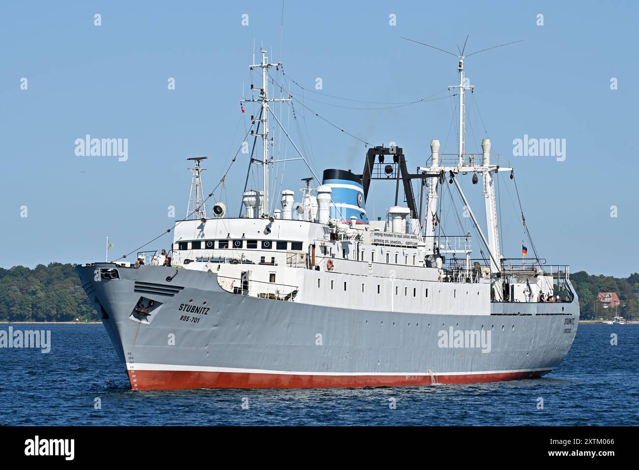 Nave museo STUBNITZ passando per il Canale di Kiel Foto Stock