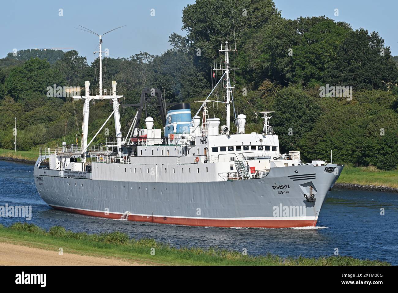 Nave museo STUBNITZ passando per il Canale di Kiel Foto Stock