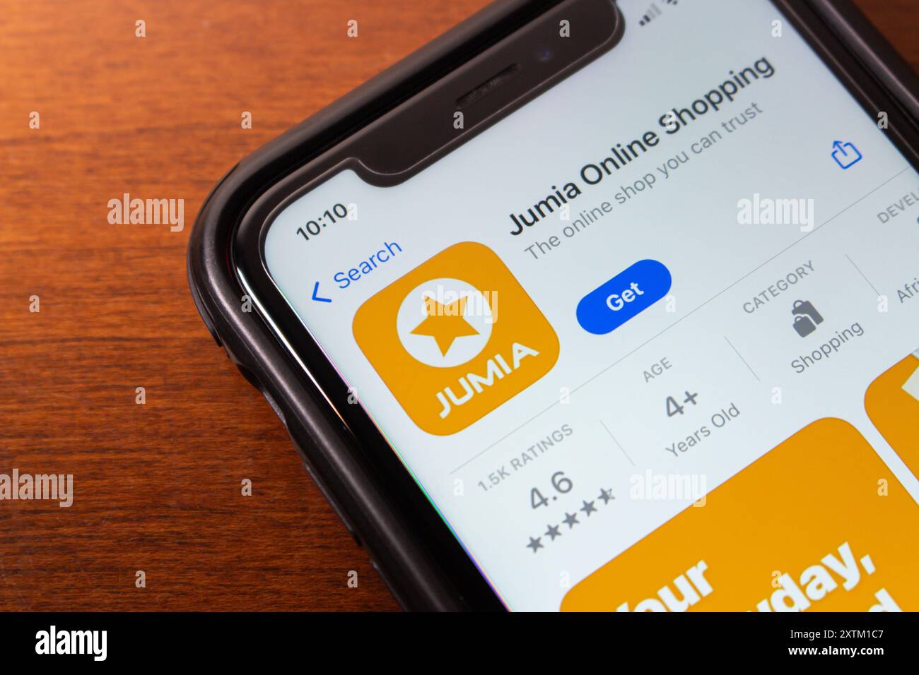 App JUMIA visualizzata nell'App Store. JUMIA è un mercato online leader e un servizio di e-commerce che offre un'ampia gamma di prodotti in tutta l'Africa Foto Stock