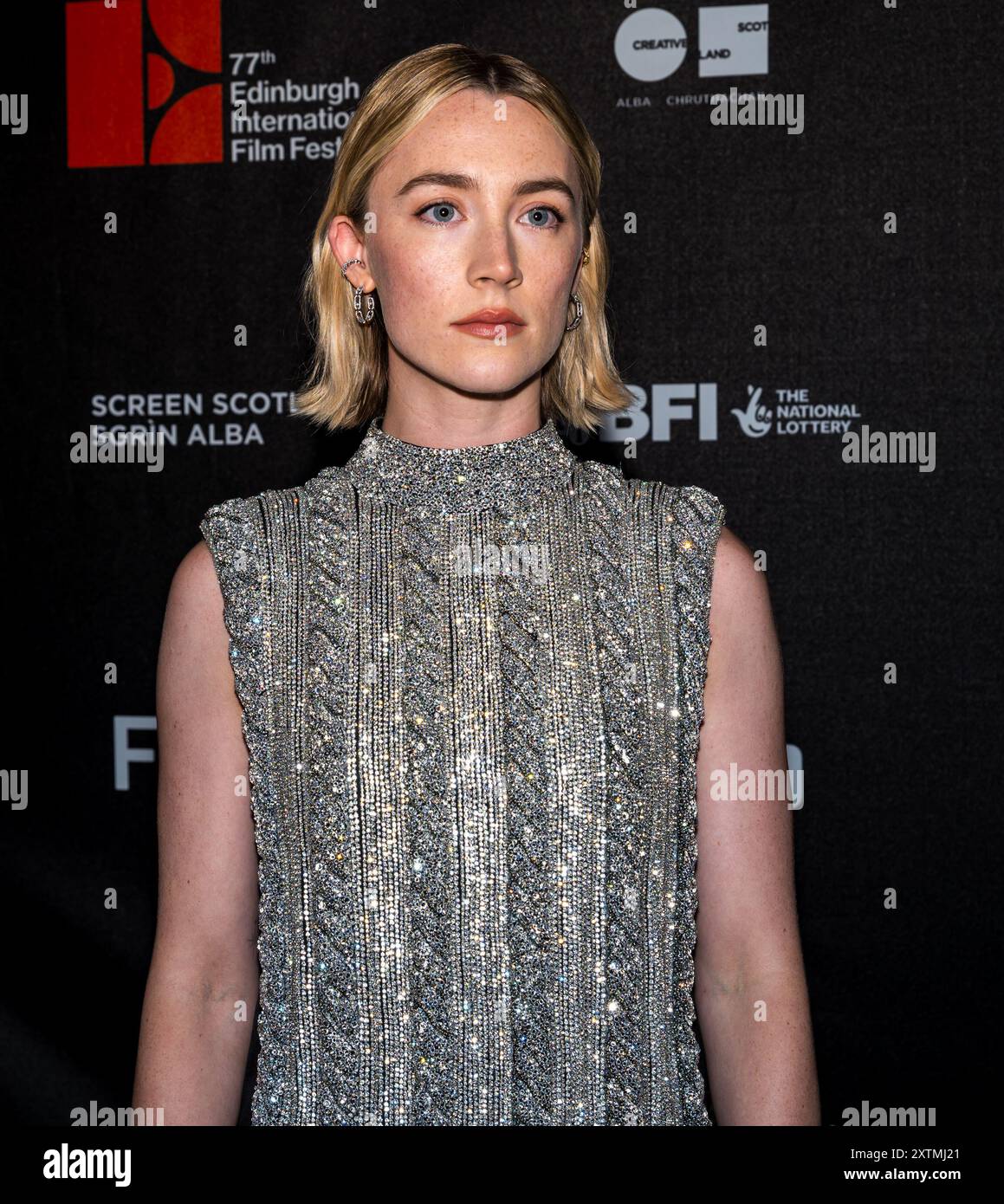 Cameo Cinema, Edimburgo, Scozia, Regno Unito, 15 agosto 2024. Evento di apertura all'Edinburgh International Film Festival: Il festival 2024 si apre con la prima inglese del film outrun. Nella foto: Saoirse Ronan (cast). Crediti: Sally Anderson/Alamy Live News Foto Stock