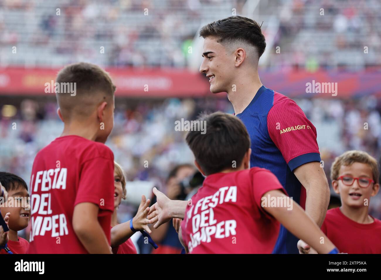 Gavi (Barcellona), 12 AGOSTO 2024 - calcio: Partita spagnola "Joan Gamper Cup" tra FC Barcelona 0-3 E Monaco all'Estadi Olimpic Lluis Companys di Barcellona, Spagna. (Foto di Mutsu Kawamori/AFLO) Foto Stock