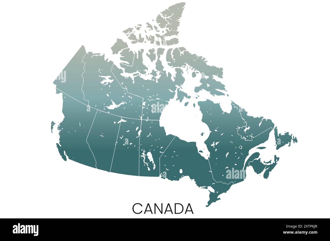 Province e territori del Canada . Mappa del Canada. Illustrazione Vettoriale