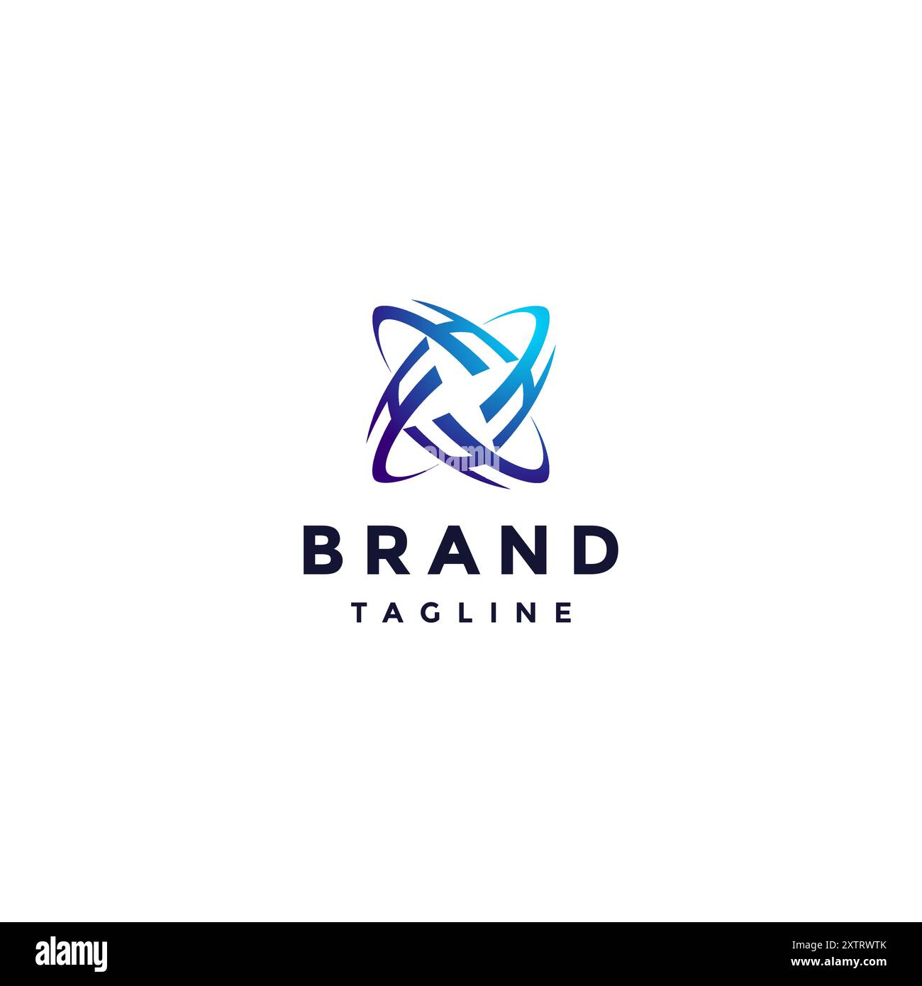 Design del logo rotante con quattro lettere iniziali H. Lettera iniziale di semplice filamento HHHH Logo Design. Illustrazione Vettoriale