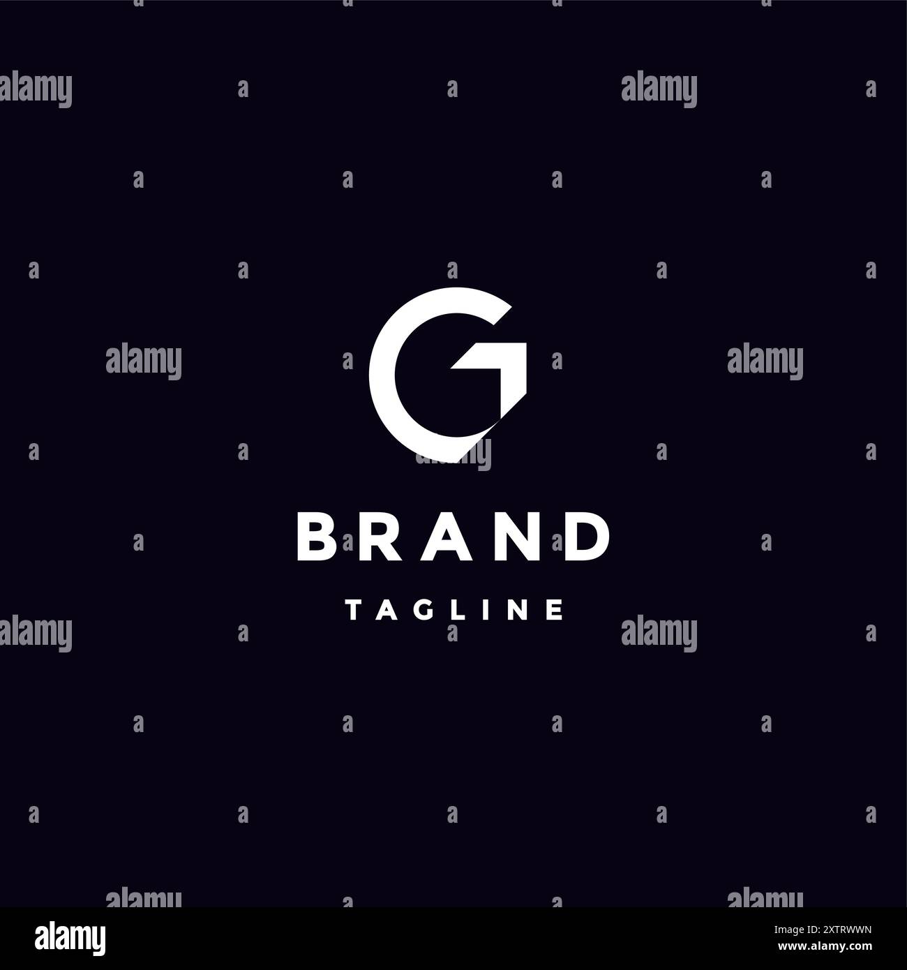 Disegno del logo con lettera G con freccia. Design icona lettera G con freccia su a forma di bordo. Illustrazione Vettoriale