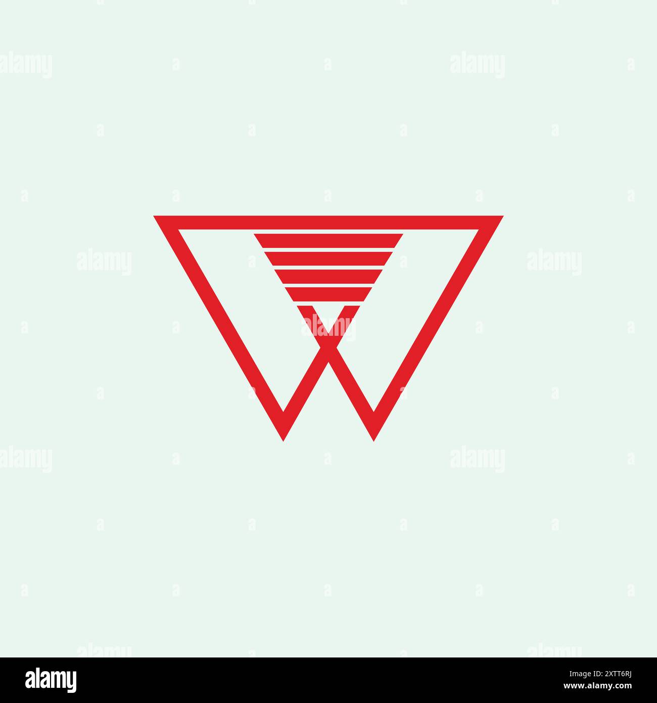Design creativo e geometrico con logo W Letter Illustrazione Vettoriale