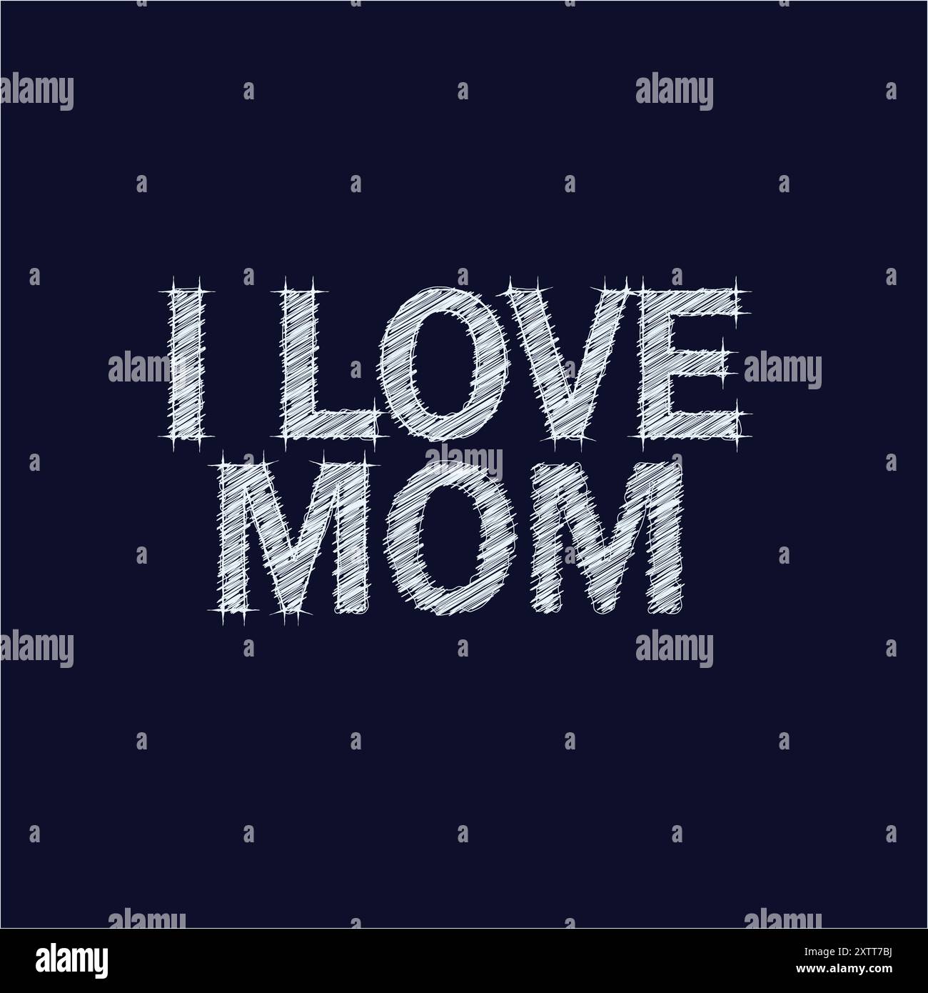 Buona idea regalo per la festa della mamma i Love You MOM Design Illustrazione Vettoriale