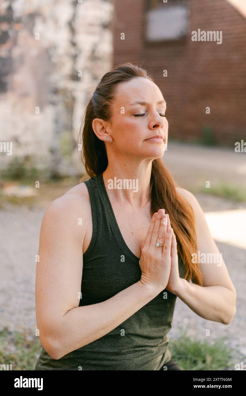 Allenatrice di salute e benessere in solitaria Foto Stock