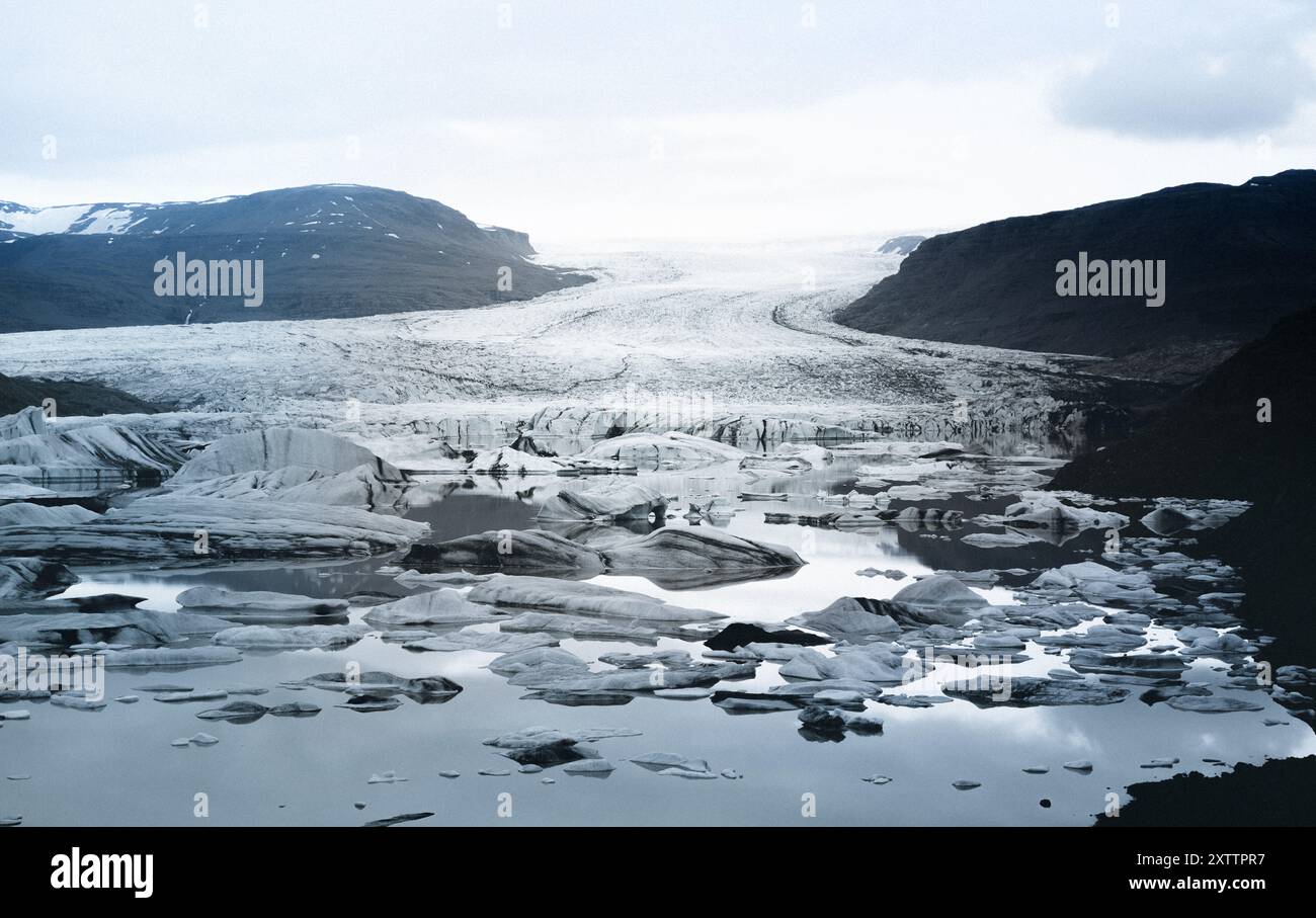 Vista sul ghiacciaio dell'Islanda Foto Stock