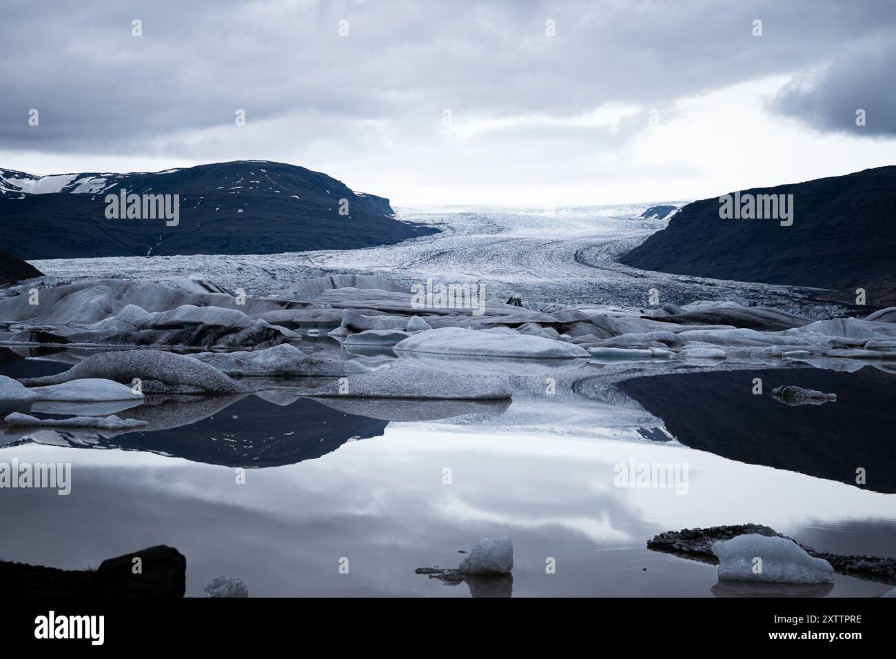 Vista sul ghiacciaio dell'Islanda Foto Stock