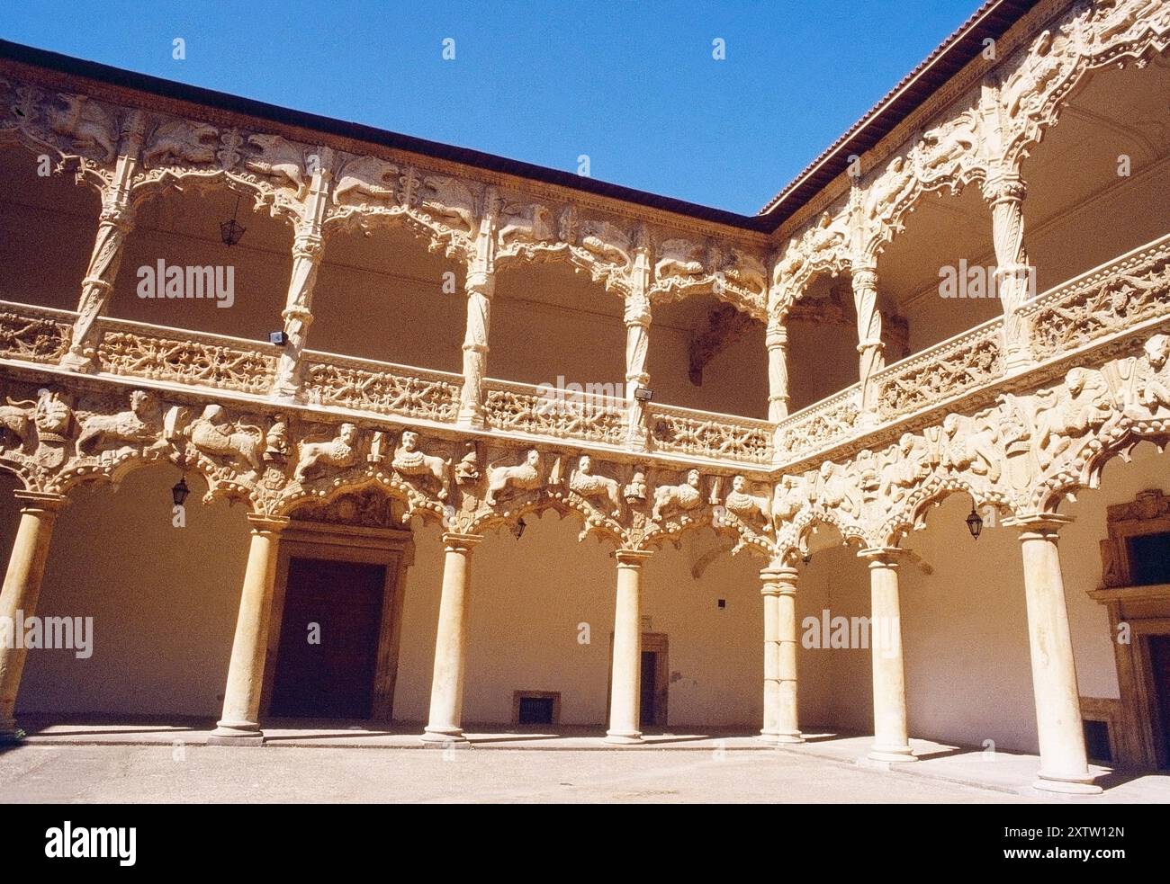 Cortile. Palazzo Infantado, Guadalajara, Castilla la Mancha, Spagna. Foto Stock