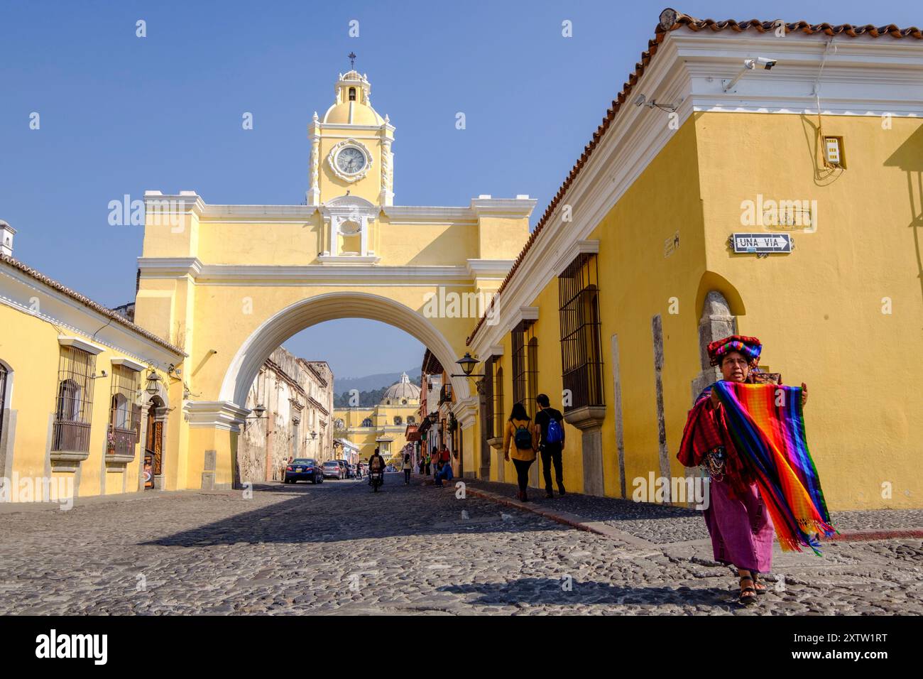 Arco di Santa Catalina, arco del vecchio coinvento, Antigua Guatemala, dipartimento di Sacatepéquez, Guatemala, America centrale Foto Stock