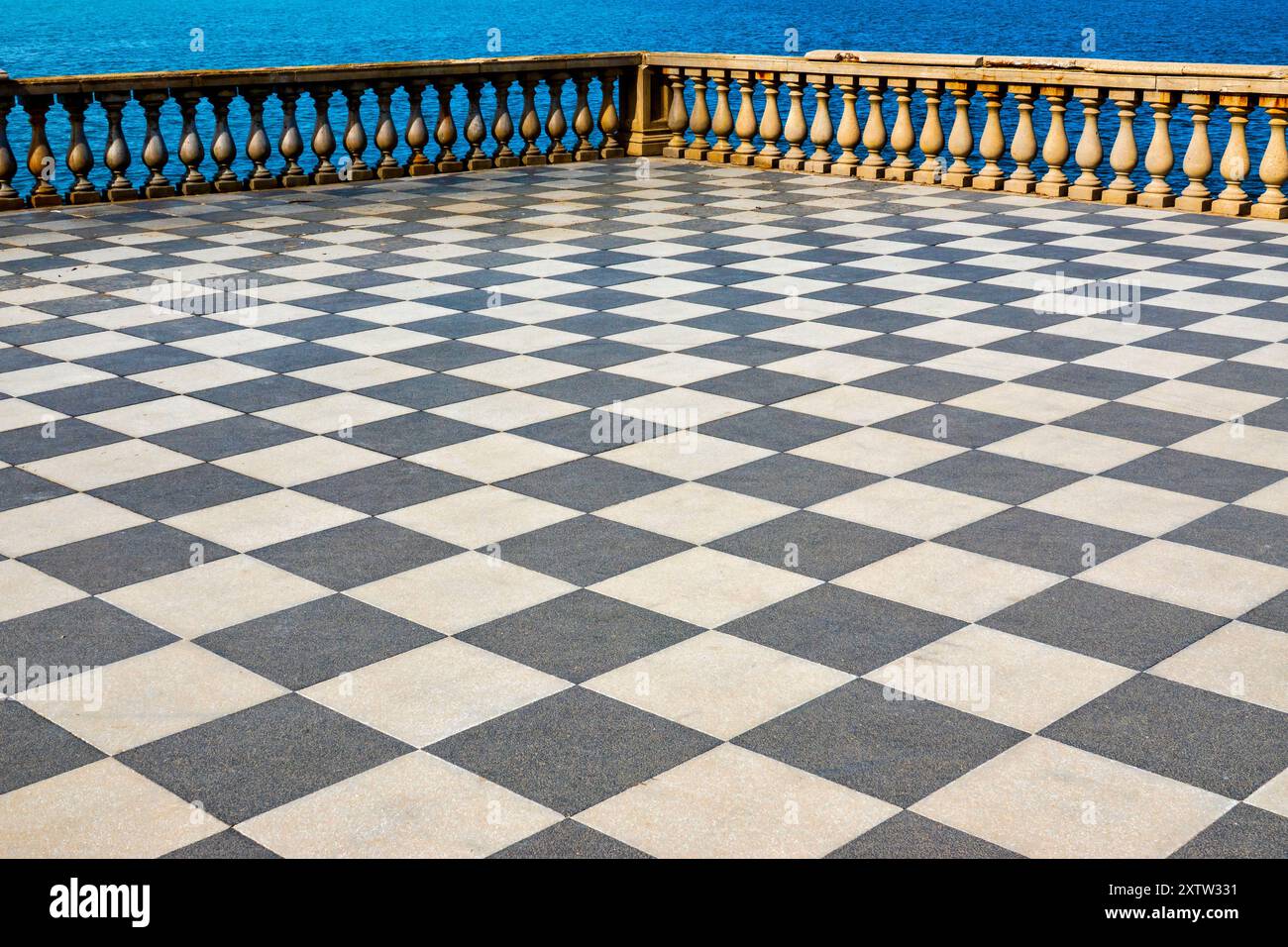 Veduta della Terrazza Mascagni, Livorno, Italia Foto Stock