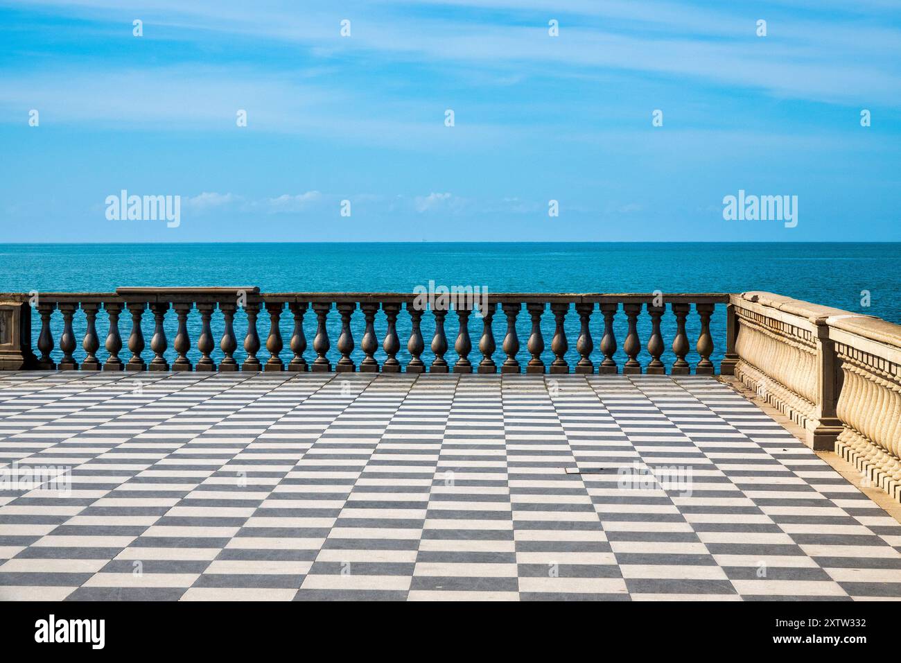 Veduta della Terrazza Mascagni, Livorno, Italia Foto Stock