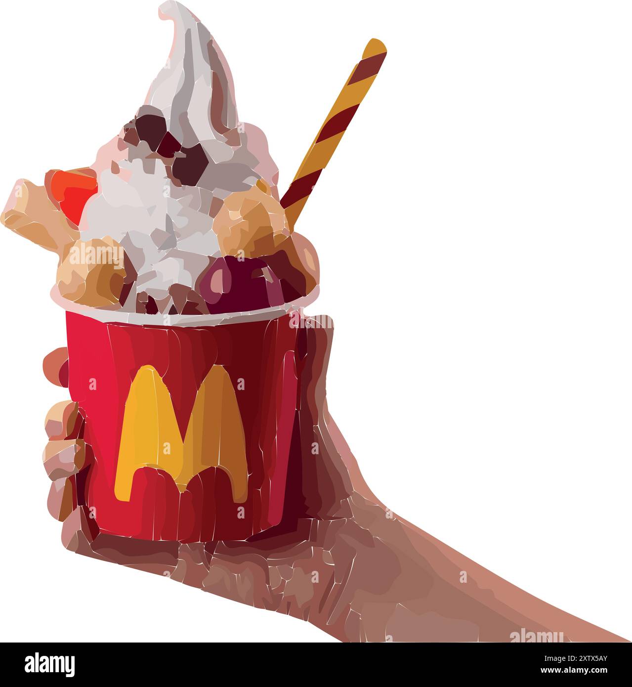 Soddisfa il tuo dolce dente con un McFlurry, il gelato perfetto. Illustrazione Vettoriale