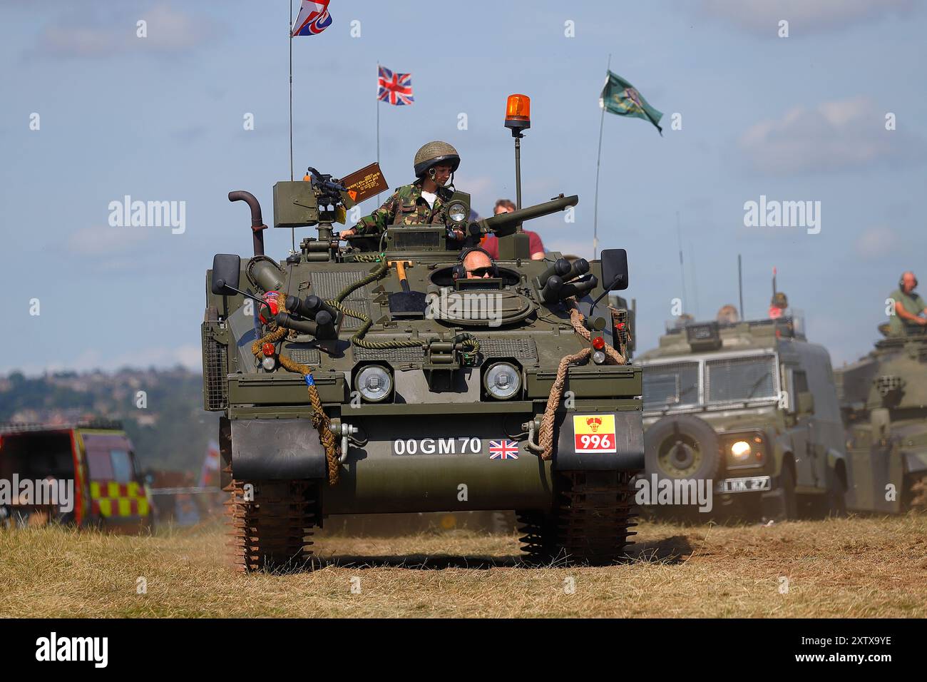 1981 Alvis FV103 Spartan Combat Vehicle Reconnaissance in mostra presso lo Yorkshire Wartime Experience vicino Bradford, West Yorkshire, Regno Unito Foto Stock