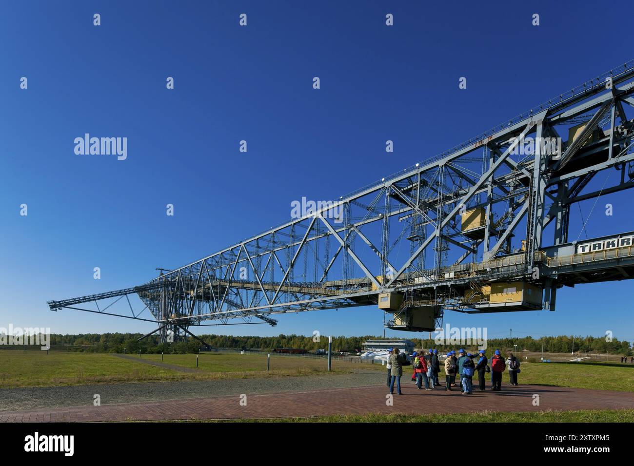 La miniera per visitatori del ponte trasportatore di copertura F60 si trova sul Bergheider SEE vicino al villaggio di Lichterfeld, nel distretto di Elba-Elster a souther Foto Stock