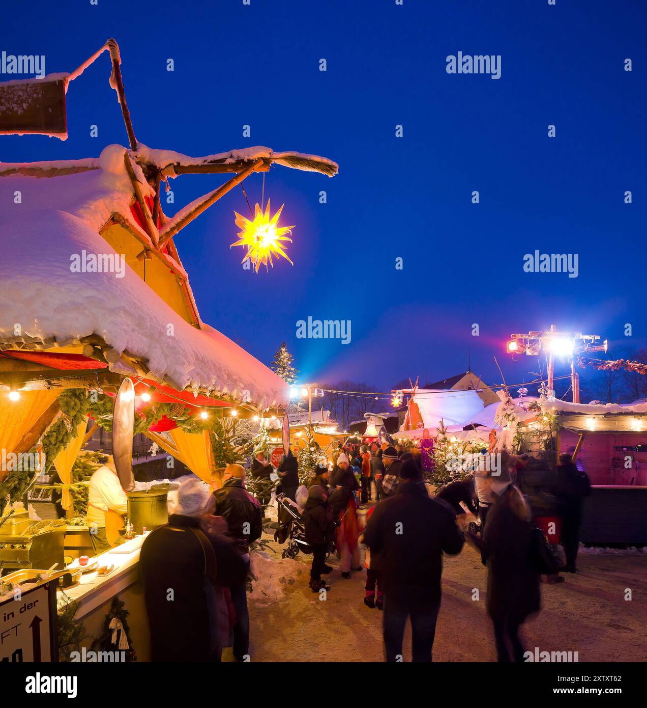 Mercatino di Natale alla Fortezza di Koenigstein Foto Stock