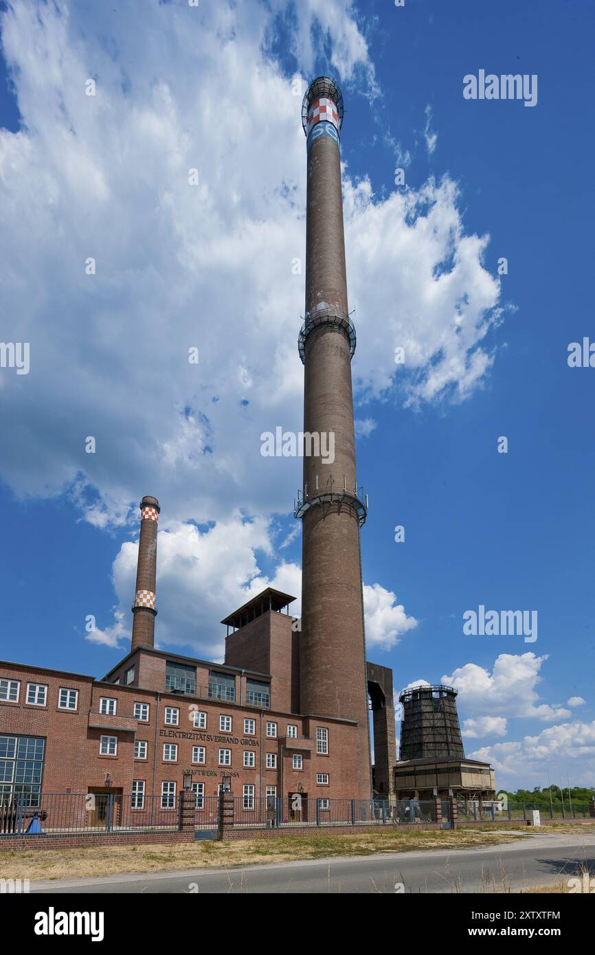La centrale elettrica di Plessa è un monumento industriale nel sud del Brandeburgo, comune di Plessa, nel distretto di Elbe-Elster, e uno dei più importanti centri di sviluppo dell'OL Foto Stock