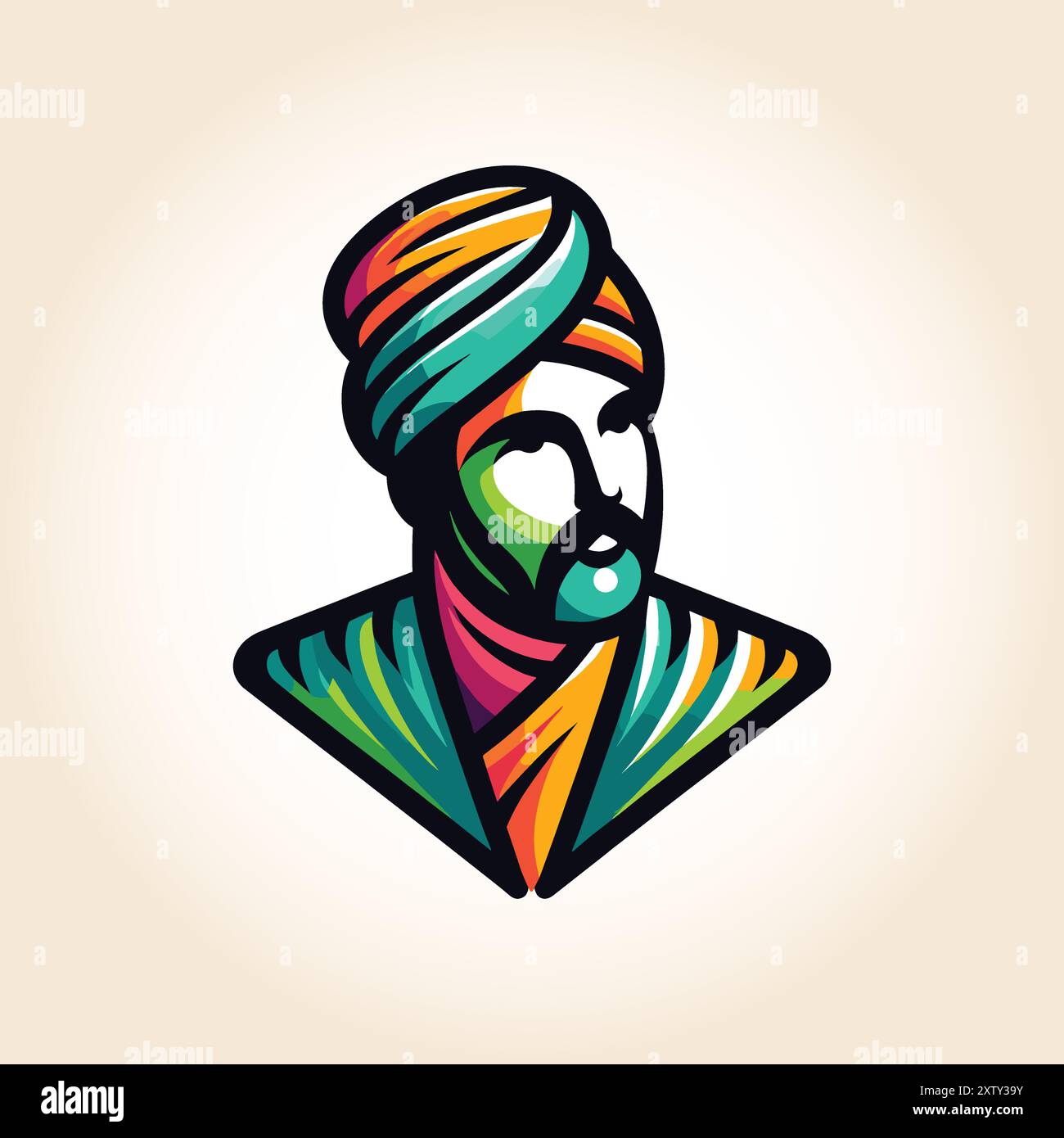 Immaginario ritratto di un sufi dedicato a Dio Illustrazione Vettoriale