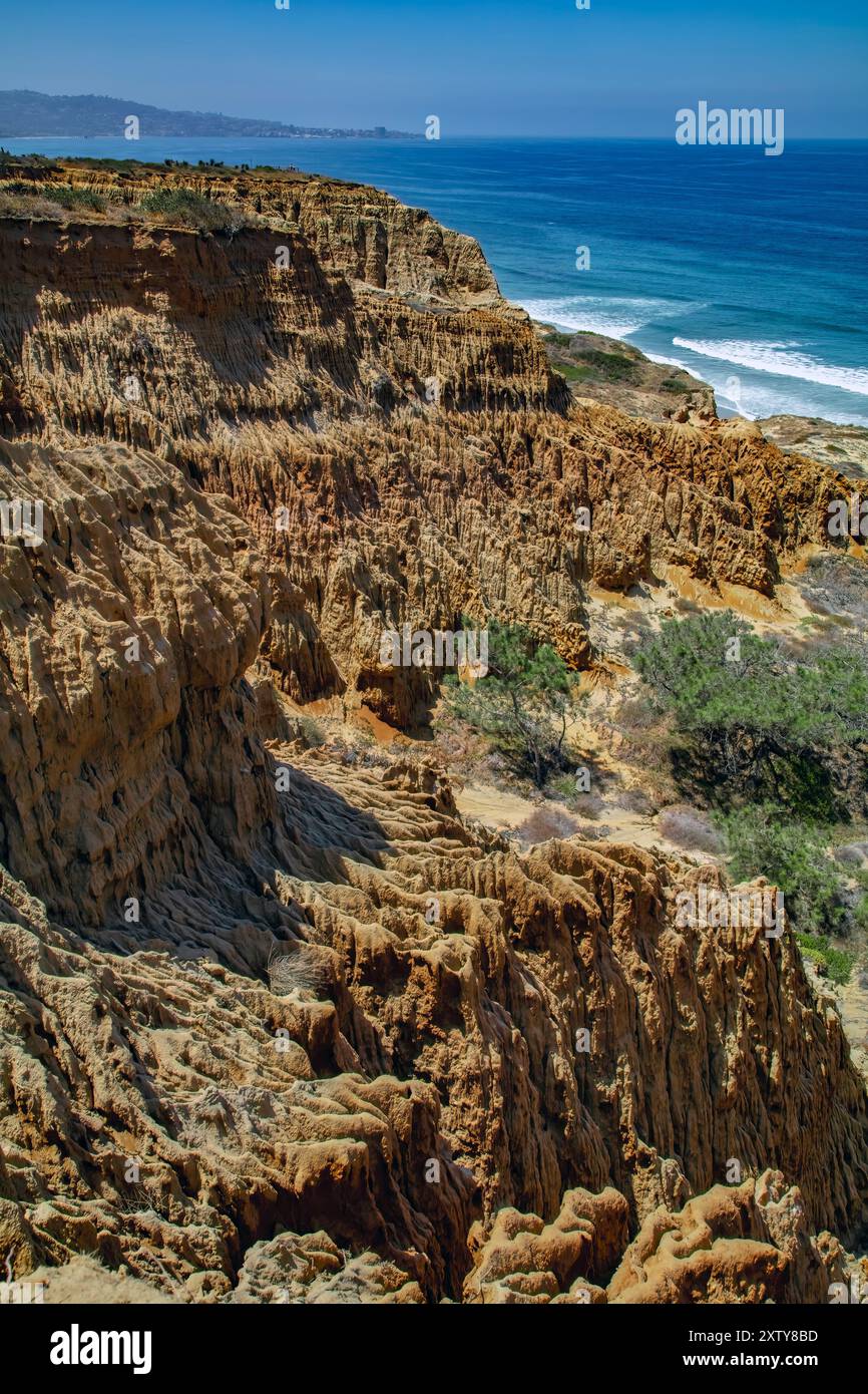 Razor Point Badlands, Torrey Pines state Reserve, la Jolla, California Foto Stock