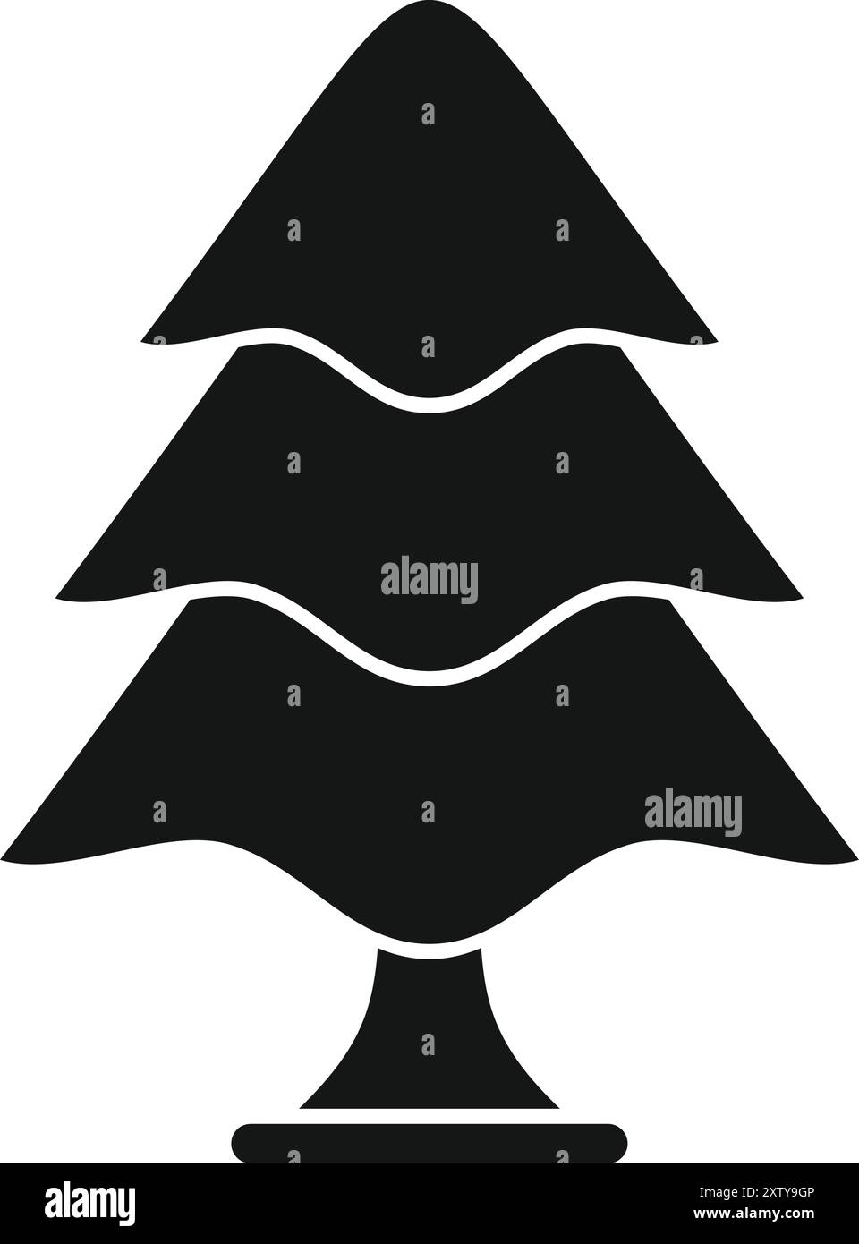 Semplice icona di un abete, perfetta per rappresentare la natura, le foreste o il natale Illustrazione Vettoriale