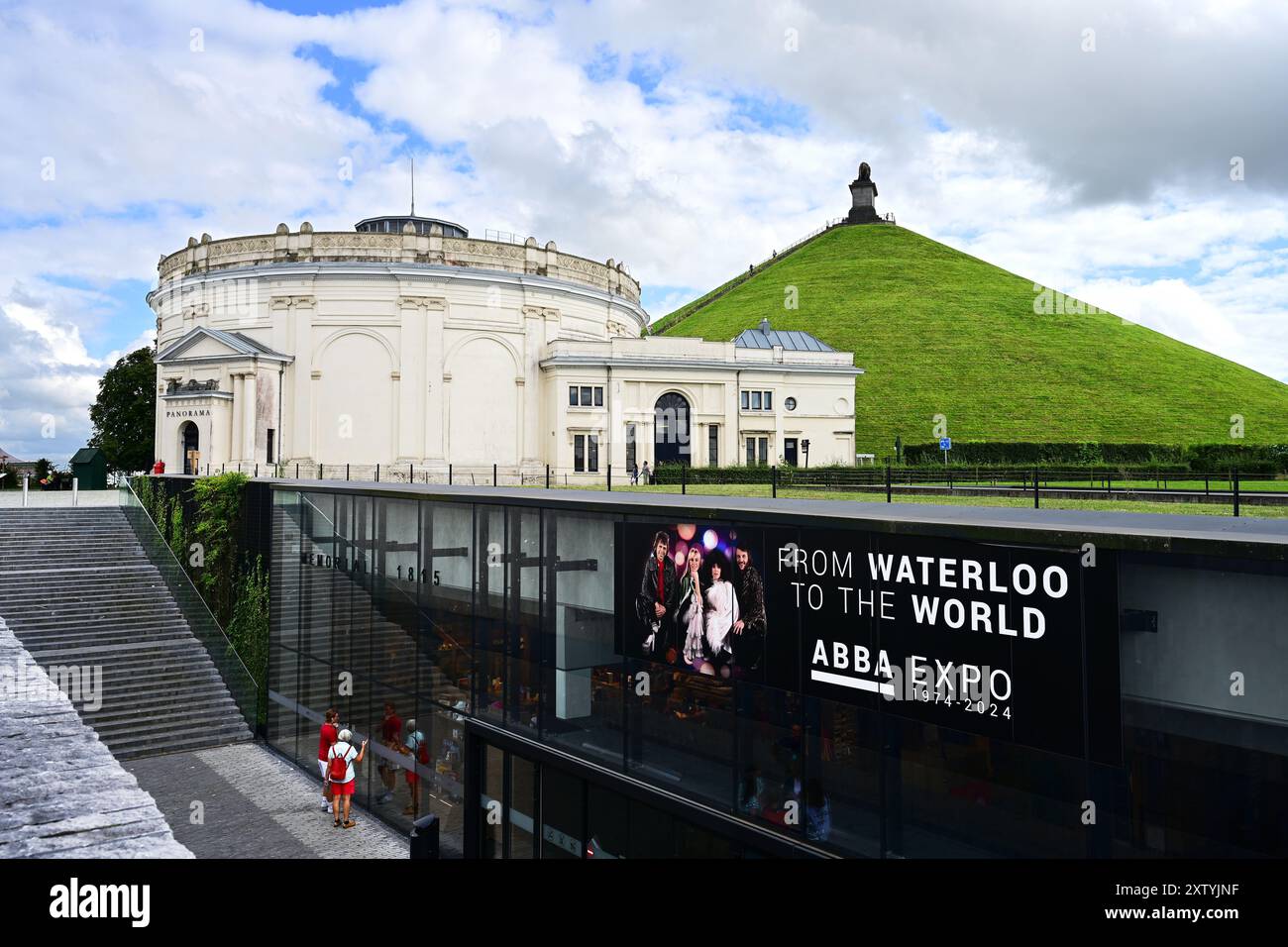 Memorial 1815 sul sito della battaglia di Waterloo Foto Stock